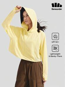 Beneunder Women's Lightweight Poncho-Style Sun-Protective Jacket (Hooded) UL002 - Yellow - View 1