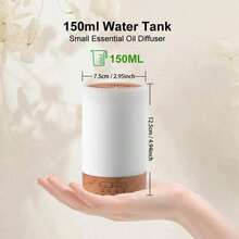 超音波香氛擴香機 冷霧加濕器，自動斷電，精油擴香，USB供電 150ml，7色LED燈，定時靜音霧化，適用於居家、辦公室、瑜伽、SPA、空氣清新 - T33 - 查看 5