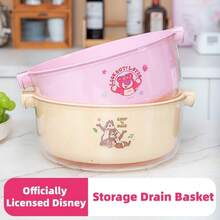 Mesuca Kitchen Fruit And Vegetable Washing And Draining Basket, Disney Officially Licensed Cartoon Print, Double-Layer Transparent Detachable Dual-Handle Food Storage And Strainer Basket, 1pc - One Size - View 1