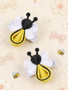 2PCS Bee Shaped Hair Clips With Cute Animal Hairpins Suitable For Daily Use Kids Hair Accessories - Multicolor - View 1