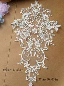 2件裝金色水溶性花卉刺繡婚紗貼花補丁 - 多色 - 查看 2