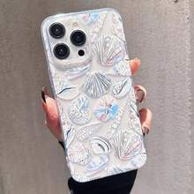 1 buah Casing Ponsel Transparan TPU Motif Cangkang Holografik Elemen Laut Kerang dengan Perlindungan Lensa Penuh, Anti Jatuh, dan Anti Sidik Jari, Kompatibel dengan iPhone 16 Pro/16 Plus/15/15 Pro Max/15 Pro/11/12/13/14 Pro Max/11 Pro/11 Pro Max/12 Pro/12 Pro Max/13 Pro/13 Pro Max/14 Pro/14 Pro Max, Casing Lembut Premium Kreatif - MultiWarna - View 2