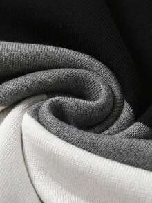 Young BoySchool Style Striped Contrast Color Pullover Sweater, Suitable For Autumn & Winter - Black - View 8