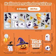 萬聖節 Trick Or Treat 靜電窗貼 防水耐用，滑動門窗裝飾用品，節日場景佈置 - 彩色 - 查看 6
