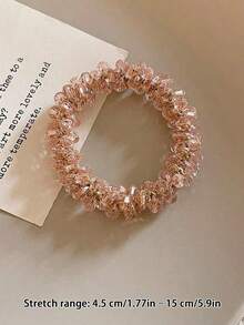 2pcs/1pc Minimalist Rhinestone Decorated Hair Scrunchies, Elastic Hair Ties, Hair Clips For Women,Travel,Birthday - Multicolor - View 25