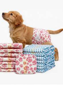 8pcs Disposable Pet Diapers, Soft Material Non-Irritating To Pet Skin, Specially Designed For Pets In Heat, A Thoughtful Gift For Your Pets - Multicolor - View 2
