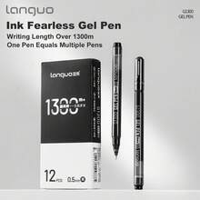 Languo 12/6/3pcs Black/Red Ink Gel Pens, Ballpoint Pens, ST High Precision Tip (0.5mm), 2 Colors Available, Handwriting Gel Pens, Eyeliner Pens, Perfect For Vibrant Colorful Writing And Sketching, Smooth Writing, For Drawing, Highlighting, Note-Taking, Manual Making, Office Use - Multicolor - View 5