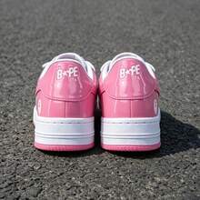 A BATHING APE 1雙中性款彩色 BAPE STA 星形 Logo 低筒休閒通勤運動球鞋 - 鏡面桃紅白 - 查看 3