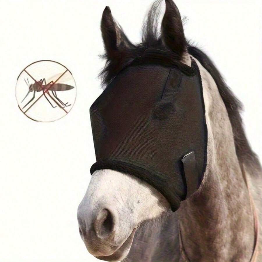 Horse Fly Mask Full Face UV Protection Horse Face Mask, Breathable Fine Mesh Horse Fly Mask