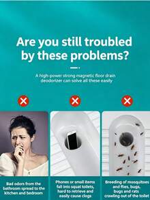 1pc/2pcs Large Bathroom Toilet Drain Deodorizer, Squat Toilet Spring-Loaded Sealing Plug, Anti-Odor Anti-Insect Anti-Rodent Drainage Plug, Silicone Sealing Ring, Universal For Home Toilet Drainage Pipe, Bathroom Sanitary Accessories - White - View 10