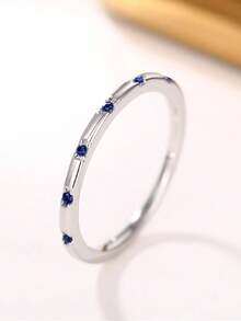 1pc Romantic Cubic Zirconia Ring Women's Wedding Engagement Party Jewelry Valentine's Day Gift - Silver - View 2