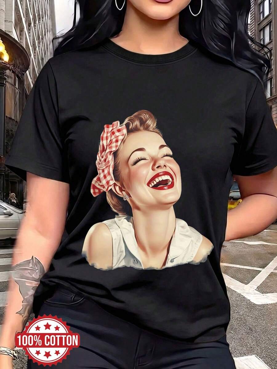 Women T-Shirts - 黑色 - 查看 1