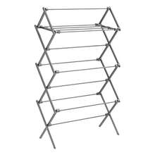 SONGMICS Tendedero Plegable, Tendedero de Ropa, Tendedero Compacto, 37 x 75 x 135.1 cm, Estructura de Acero, Montaje Fácil, Uso Interior Exterior, MLLR770G01 - Gris - Ver 2