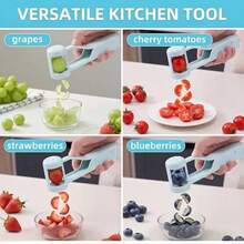 Fruit And Vegetable Berry Slicer, Small Tomato And Strawberry Slicer, Four Grid Quarter Berry Slicer, Suitable For Fruit Salad And Cake Decoration, Kitchen Small Tool - Multicolor - View 6
