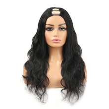 U Part Body Wave Human Hair Half Wigs Glueless For No Sew In No Leave Out 180% Density U Part Body Wave Wig Human Hair Natural Black Color 100% Human Hair Glueless - Natural Black - View 8