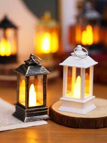1pc Home Decoration Mini Retro Decor Lantern Light, With Battery, Indoor Room Desktop Decoration Night Light, Mini Wind Light, Suitable For Festivals, Parties, Christmas Decor, Bedroom Decor LED Candle Light, Christmas Decor Light, Gift For Friends - House-shaped Lantern - View 9