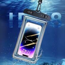 Large Screen Universal 30m Diving | Deep Water Touchscreen Phone Waterproof Bag, Beach Swimming Hot Spring Rafting Rainproof Dustproof Phone Storage Bag, Suitable For All Seasons Short-Distance Water Travel, Pool Play, Beach Date Swimming Gift Scenarios, Thickened High Elasticity Explosion-Proof Scratch-Resistant High Transparency TPU Outdoor Sealed Waterproof Phone Case - Multicolor - View 7