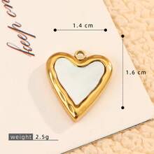 1pc Casual Multi-Element White Mother Of Pearl Asymmetrical Oval Shell Pendant, DIY Handmade Necklace Accessory, Suitable For Women's Daily Wear - Yellow Gold - View 10