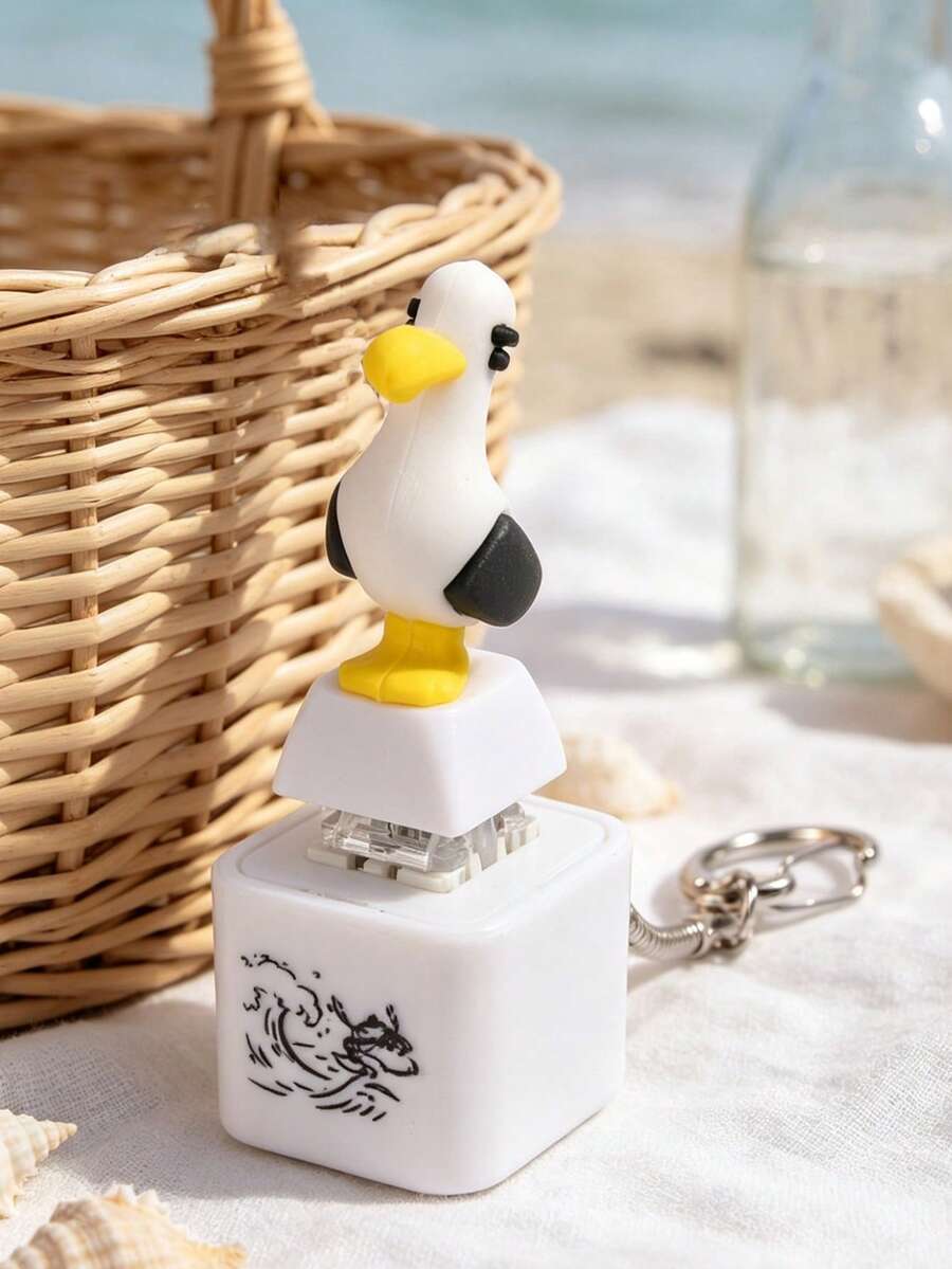 1pc Seagull Chirping Keychain With Interactive Experience, Great Gift For Friends And Family, Bag Charm Keychain - Multicolor - View 1