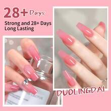 1pc Gel Nail Enhancement Set, Includes Sliding Nail Polish, Double Layer Fake Nails And Nail Clips, Suitable For Multi-Layer Gel Nail Sets, Perfect For Beginners To Experience DIY Home Manicure - Multicolor - View 2