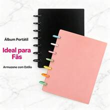 Álbum de Cartões Furo de Cogumelo para Photocards de Idols Fotos 3 Polegadas 4 Grid Portátil Resistente - A - Visão 3
