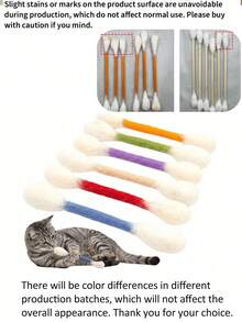 Pet Teething Toy, Cat Chew Toy, Large Kitten Teething Chew Rope, Giant Interactive Felt Kick Stick, Helps Relieve Boredom And Supports Dental Health, Perfect Gift For Cat Lovers And Pets - Multicolor - View 7