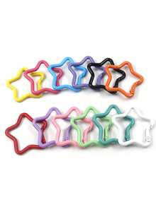 10pcs Hot-Selling Painted Gourd Alloy Carabiner Spring Quick Buckle DIY Keychain Backpack Clip Business Gift Jewelry Accessory - Alloy Star Carabiner - View 2