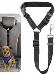1pc Premium Pet Car Safety Belt, Adjustable Headrest Leash With Chest Harness Buckle, Suitable For Small And Medium Dogs, Essential For Self-Driving Trips - Multicolor - View 9
