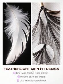 MEGALOOK Tóc móc móc tóc người phong cách Bohemian, tóc móc móc tóc người xoăn màu tự nhiên Miracle Knots Feather, tóc nối móc móc tàng hình đã được buộc sẵn cho nữ, dễ dùng cho người mới bắt đầu - SNatural - Xem 5