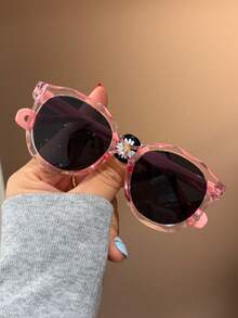 3 Pairs Round Multicolor Cute Children's Fashion Glasses, Suitable For Travel, Outfit Decoration, Beach Party, Outdoor Street Photography, Daily Wear - Multicolor - View 5