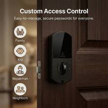 Cerradura inteligente Bluetooth con huella dactilar – Control remoto mediante la aplicación Tuya, cerradura de entrada sin llave con huella dactilar biométrica, contraseña, llave y modo de acceso para el hogar y la oficina – Negro - DS06DSTUYA - Ver 5