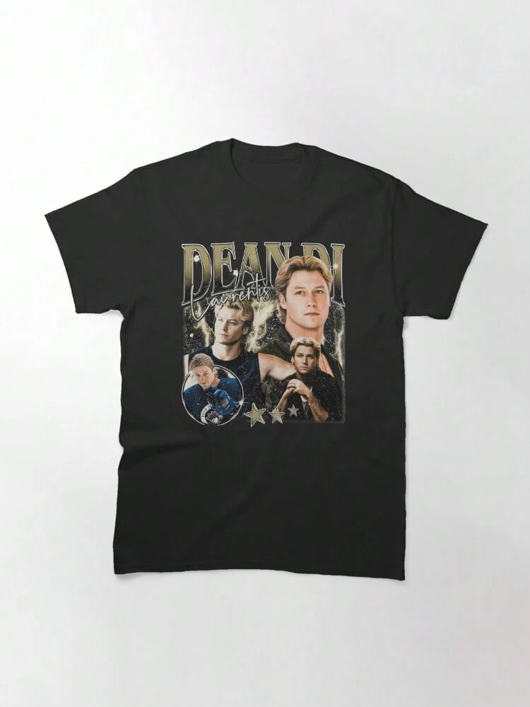 Camiseta Retro Estilo Celebridad Masculina Americana, Estilo Moderno streetwear Urbano, 100% Algodón, Cuello Redondo, Camiseta Unisex de Verano - Negro - Ver 1