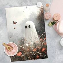 2/4/48pcs Halloween Series Wildflower Forest Ghost Pattern Printed Kitchen Towels - Ultra Soft, Highly Absorbent Polyester Dishcloths And Hand Towels, Perfect For Holiday Decor, Kitchen Decor, Party Decor - Multicolor - View 9