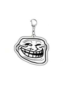 Vintage Black White Troll Face Meme Keyring,Humorous Funny Expression Acrylic Keychain,Cute Backpack Decor,Birthday Holiday Gift For Men Women - Multicolor - View 9