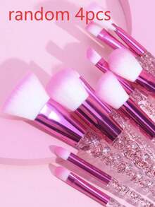 4pcs Random Professional Makeup Beauty Tools Pink Rose Red Eye Makeup Brush Set - Multicolor - View 11