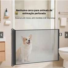 Tela Barreira Retrátil para Cachorro Gato e Bebê Portão de Proteção Ajustável Sem Furos Segurança Pet - pequeno 78x110cm - Visão 3