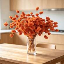 25/50/100Pcs Artificial Gem Grass, Artificial Plants, Multiple Colors Available, For Home Decor, Vase Decoration, DIY Bouquets, Cake Decoration - Burnt Orange - View 2