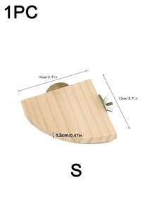 1pc Random Color Wooden Fan-Shaped Bird Cage Platform, Bird Toy, Hamster Jump Board, Parrot Perch, Resting Platform, Suitable For Parrots, Hamsters, Jerboas And Long-Tailed Rats, Bird Cage Accessories, Bird Toys, Bird House, Autumn Decoration - View 12