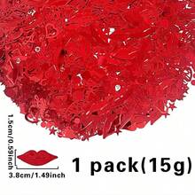 1 Pack 15g Party Decoration Table Centerpiece Confetti Heart Lips PVC Glitter Sprinkle Wedding Supplies - Paper Scraps - View 3