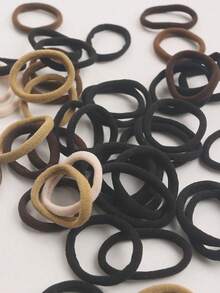 100/50/1pc Women's Basic Multi-Color High Elasticity Hair Ties, Bathroom Accessories, Bathrobe Hair Accessories, Seamless Ponytail Hair Bands, Fitness, Sports And Daily Styling Hair Ties, Comfortable All-Day Wear Without Pulling Hair - Multicolor - View 6