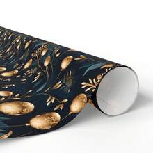 1 Roll - 58*23inch - Christmas Ornaments Gift Wrap, Gold Ornaments And Florals, Holiday Wrapping Paper, Premium Paper, Wrapping Paper Roll - 1 Roll - 58*23inch - View 5