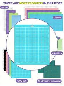 3/4pcs Mesh Cutting Mat, Self-Adhesive Surface, Grid Scale, Compatible With Multiple Cutting Machines, Suitable For Sticker Cutting, Fabric Processing, Handmade Crafts, Christmas Themed Material Cutting, Back To School, School Supplies, Art - A - View 3