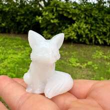 1pc Natural Crystal Ore Raw Stone Fox Figurine, Hand-Carved, Office Desk Healing Style Collectible, Adult Crystal Ore Collection Ornament (Not A Toy For Infants And Children) - Multicolor - View 6