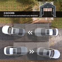 Outsunny 10' X 20' Carport Portable Garage, Heavy Duty Car Port Canopy With 2 Roll-Up Doors & 6 Ventilated Windows For Car, Truck, Boat, Garden Tools, Dark Grey - A - 查看 5