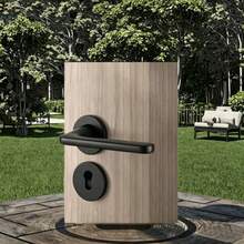 Indoor Door Handle (Without Lock Cylinder And Lock Body) | Comfortable Grip | Durable | Door Hardware Tool | Spring Anti-Sag, Automatic Rebound | Home And Office Decoration | Replacement Handle | Outdoor Split Wooden Door Lock - Black - View 2