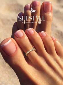 1pc Women's Fashionable Delicate Round Diamond Ring, Suitable For Valentine's Day/Birthday/Couple Gift, Can Be Stacked With DIY Romantic Ladies' Thin Rings, High-Quality Jewelry Gift - Thin Circle - View 1