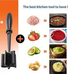 Picador de carne de nylon, triturador de carne resistente para carne molida, herramienta multiusos para mezclar y picar carne de hamburguesa, patatas y verduras. EC7G - 1 - Ver 5