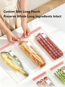 YIYOUJIA EASY YOUR HOME EASY YOUR HOME PE Food Storage Bag, Reusable Freezer Bag For Fridge Organizer, Dual Zipper Pouch For Snack Family Meal Prep, 4 Sizes - View 10