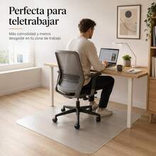 Protector de Suelo para Silla con Ruedas – Alfombra con Textura Antiarrayado Tapete de PVC para Silla de Oficina, Parquet, Escritorio o Gaming,1.5mm grosor,Transparente Con Textura - 90 x 180 cm - Ver 2