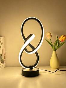 1pc Modern Spiral Creative Table Lamp, Minimalist Adjustable LED Atmosphere Light, USB Powered Night Light With 3 Color Temperature Settings, Plug-In LED Lamp, Holiday Gift For Family And Friends On Christmas And Halloween - Multicolor - View 6